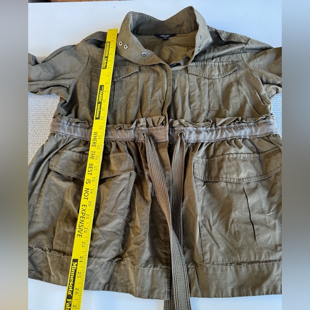 Simply Vera Vera Wang Olive Green Trench Coat Anorak Utility Jacket Petite XL - Picture 7 of 9